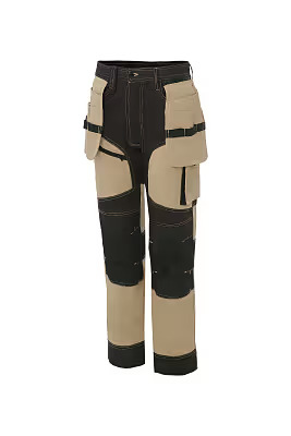 YURINOX PANTS GRAND – Extra Length, Removable pockets, Reinforced Kneepads, Breathability and Stretch, Shrink Resistant Beige/Black