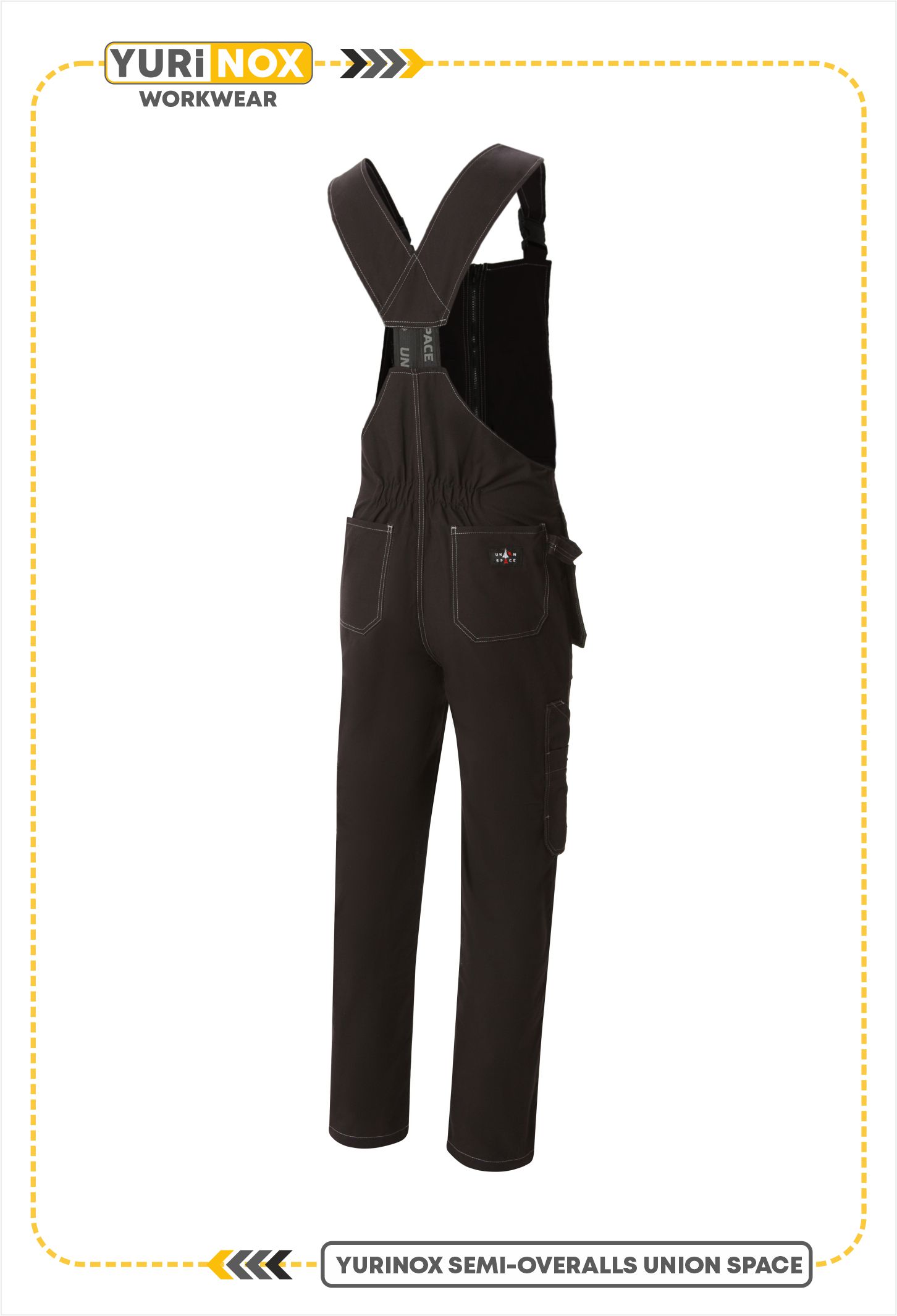 YURINOX UNION SPACE Men's Work Overalls - Color Black, Knee Pad