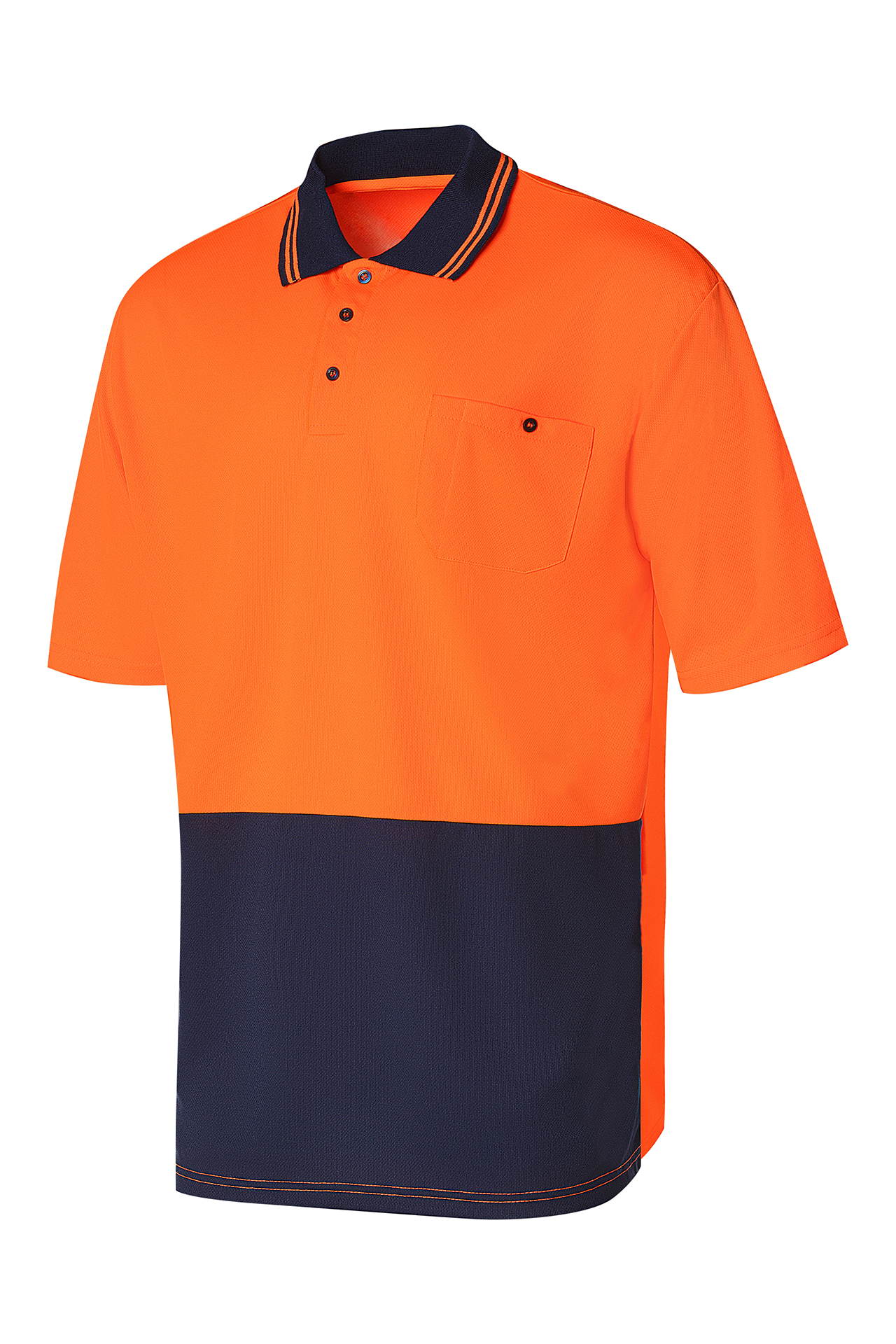 YURINOX Hi-Viz 02 POLO Orange/Dark Blue