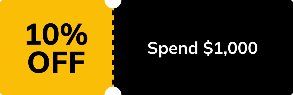 10% OFF - Spend $1,000