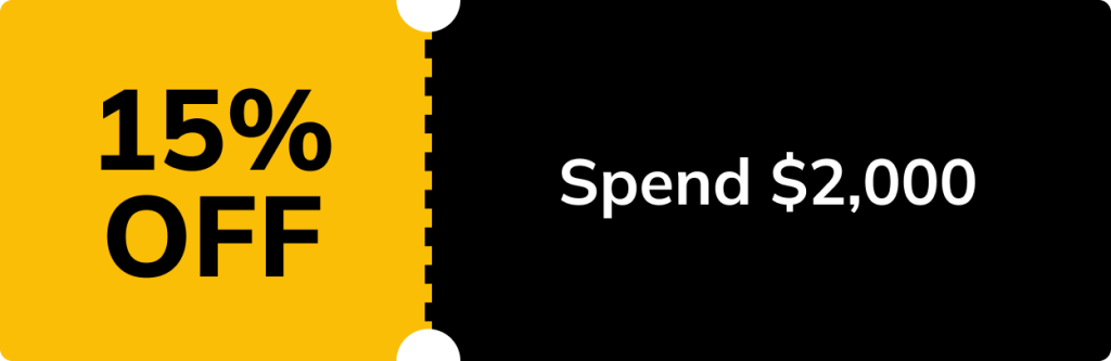 15% OFF - Spend $2,000