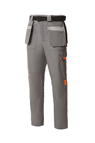 UNIONWORKWEAR TROUSERS PROFESSIONAL - Knee Reinforcement, Patch Pockets, Water Proof, Double Stitched, Tear Resistant Dark gray/Light gray
