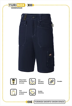 YURiNOX UNION SPACE Work Shorts - Dark blue