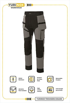 YURiNOX Grand Work Pants - Dark Gray/Black