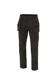 YURINOX TROUSERS GRAND – Extra Length, Removable pockets, Reinforced Kneepads, Breathability and Stretch, Shrink Resistant Black
