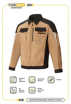 UNIONWORKWEAR STATUS Work Jacket - Beige/Black