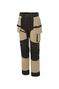 YURINOX TROUSERS GRAND – Extra Length, Removable pockets, Reinforced Kneepads, Breathability and Stretch, Shrink Resistant Beige/Black